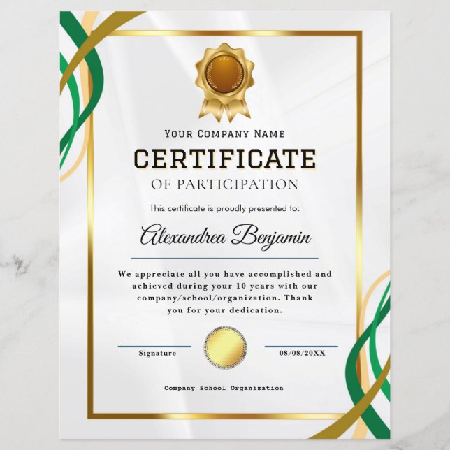 Certificado de Apreciação (Frente)