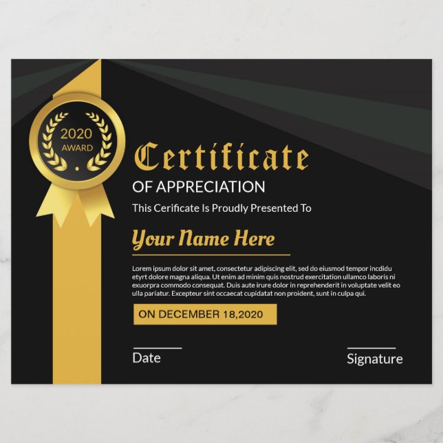 Certificado De Apreciação (Frente)