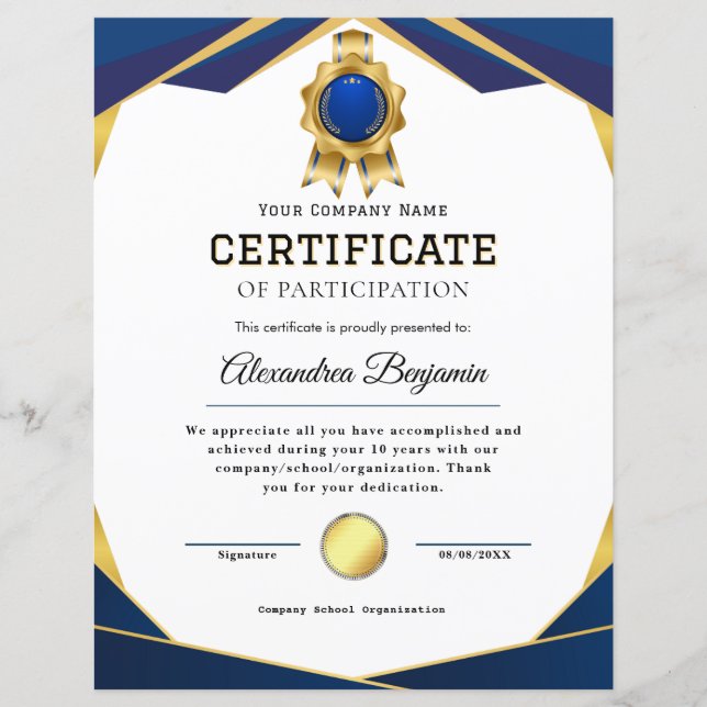 Certificado de Apreciação (Frente)