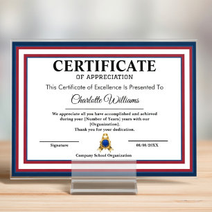 Certificado de Apreciação Arte de Parede Patriótic