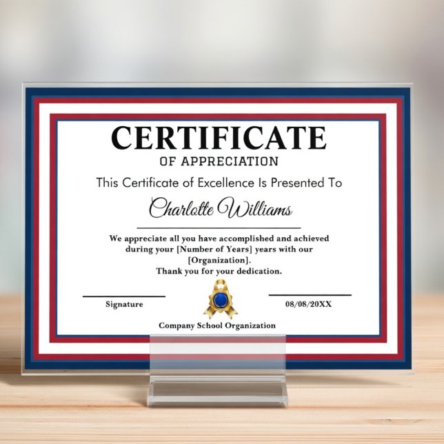 Certificado de Apreciação Arte de Parede Patriótic (Criador carregado)