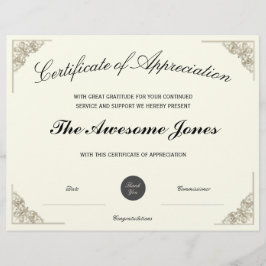 Certificado de Apreciação Elegante com logotipo pe