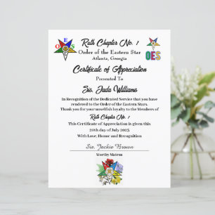 Certificado de Apreciação Int.OES