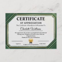 Certificado de Apreciação Ouro Verde Conquista