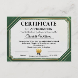 Certificado de Apreciação Ouro Verde Conquista