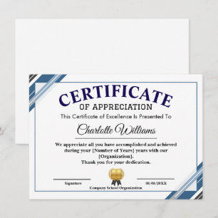 Certificado de Apreciação – Reconhecimento Profiss