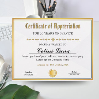 Certificado de Apreciação - Trabalho de Quadro Dou