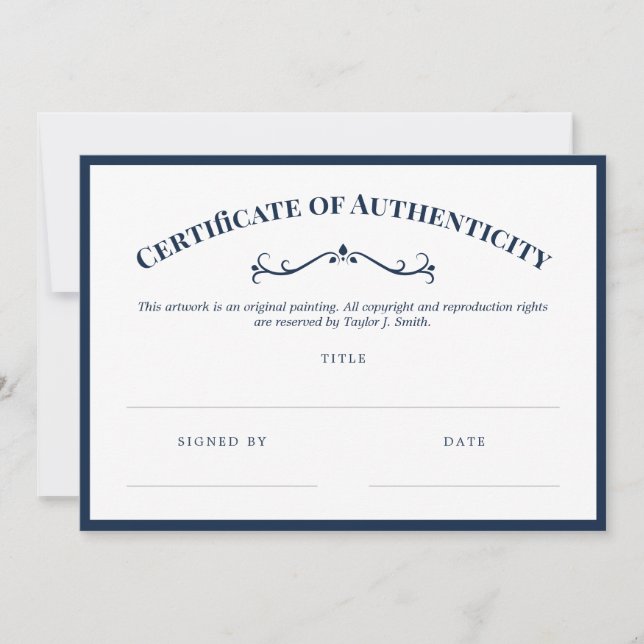 Certificado de Autenticidade Branco do Marinho Ele (Frente)