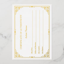 Certificado de Autenticidade da Folha Ouro Vitoria