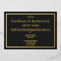 Certificado de Autenticidade de Arte em Folha de O