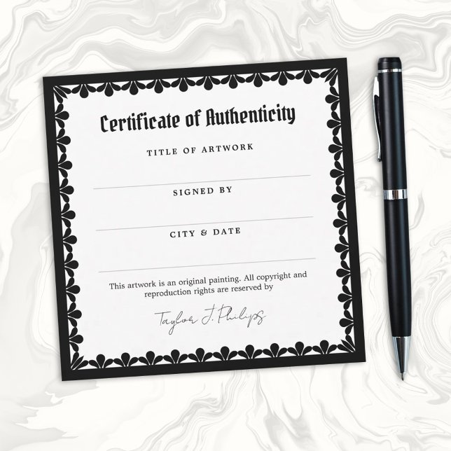 Certificado de Autenticidade de Fonte Gótica do or (Criador carregado)