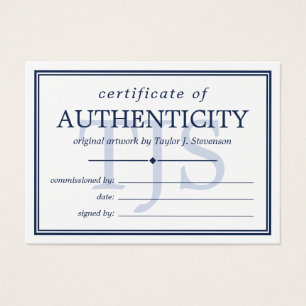 Certificado de Autenticidade do Monograma Branco d