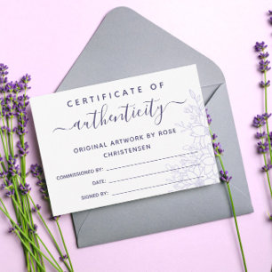 Certificado de Autenticidade do Purple Floral Maio