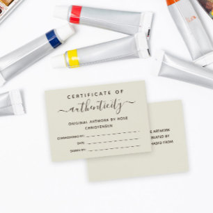 Certificado de Autenticidade do Script Brown do Eg