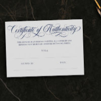 Certificado de Autenticidade Gray & Navy Swirls