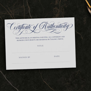 Certificado de Autenticidade Gray & Navy Swirls
