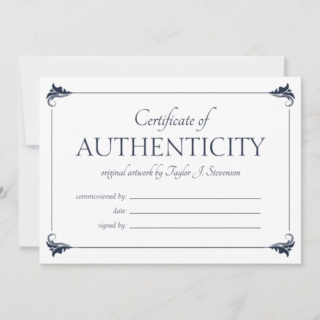 Certificado de Autenticidade Maior do Marinho Vint (Frente)