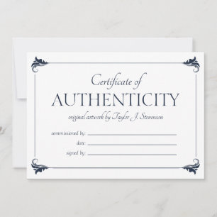 Certificado de Autenticidade Maior do Marinho Vint