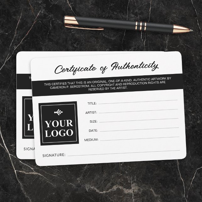 Certificado de Autenticidade Preto e Branco do Seu (Criador carregado)