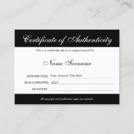 Certificado de Autenticidade Trabalho de arte por 
