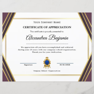 Certificado de Avaliação de Conquista