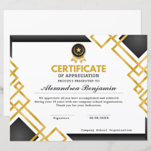 certificado de avaliação de desempenho pro