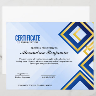 certificado de avaliação de desempenho pro