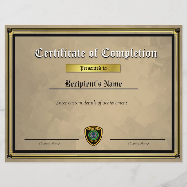 Certificado de Bandeira Personalizada Thin Blue Li (Frente)