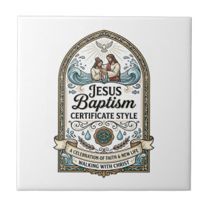 Certificado de Batismo de Jesus Estilo Certificado