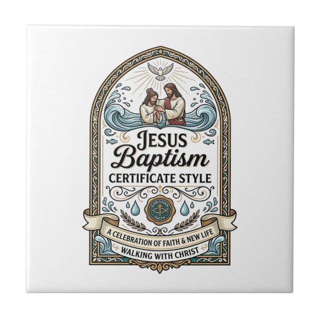 Certificado de Batismo de Jesus Estilo Certificado (Frente)