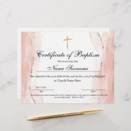 Certificado de Batismo, Dedicação de Bebês