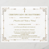 Certificado de Batismo Elegante