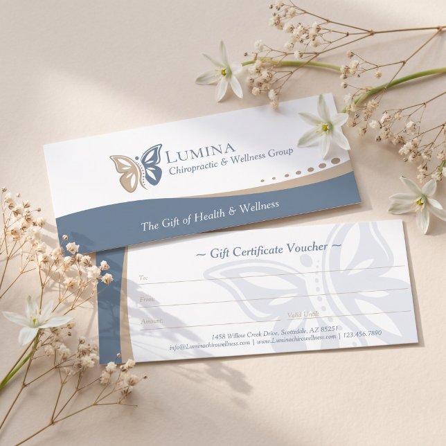 Certificado de Bem-Estar Quiropraxia Butterfly Spi (Butterfly Spine Chiropractic Wellness Certificate
)