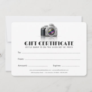 Certificado de Câmara DSLR para Fotógrafo Profissi