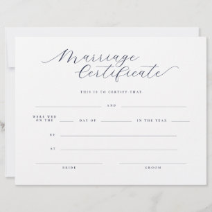 Certificado de Casamento com Letra Minimal Clássic