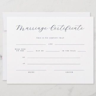 Certificado de Casamento com Letra Minimalista Ele