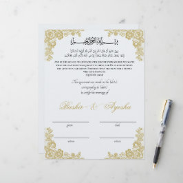 Certificado de Casamento Nikkah Personalizado Inst