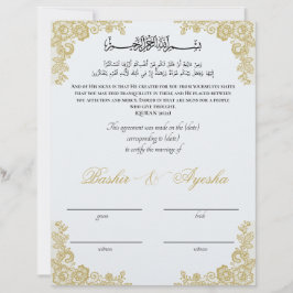 Certificado de Casamento Nikkah Personalizado Inst