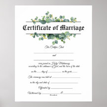 Certificado de casamento Poster