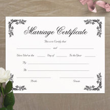 Certificado de Casamento Vintage Canto Elegant Scr