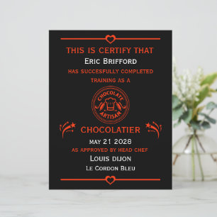 Certificado de Chocolatier Maker