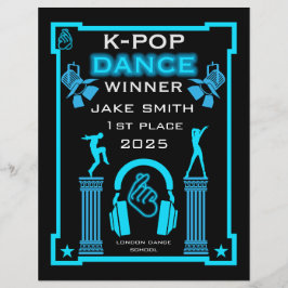 Certificado de Competição de Dança K-Pop