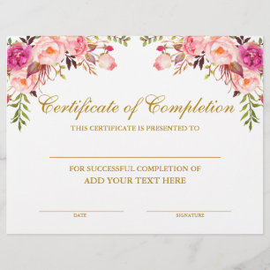 Certificado de conclusão a cor-de-rosa Dourado