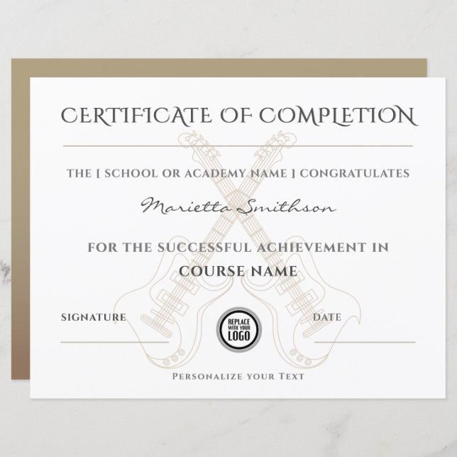 Certificado de Conclusão Chic de Violão Elétrico M (Frente/Verso)