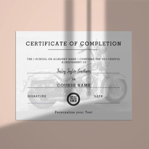 Certificado de conclusão da formação de motociclos