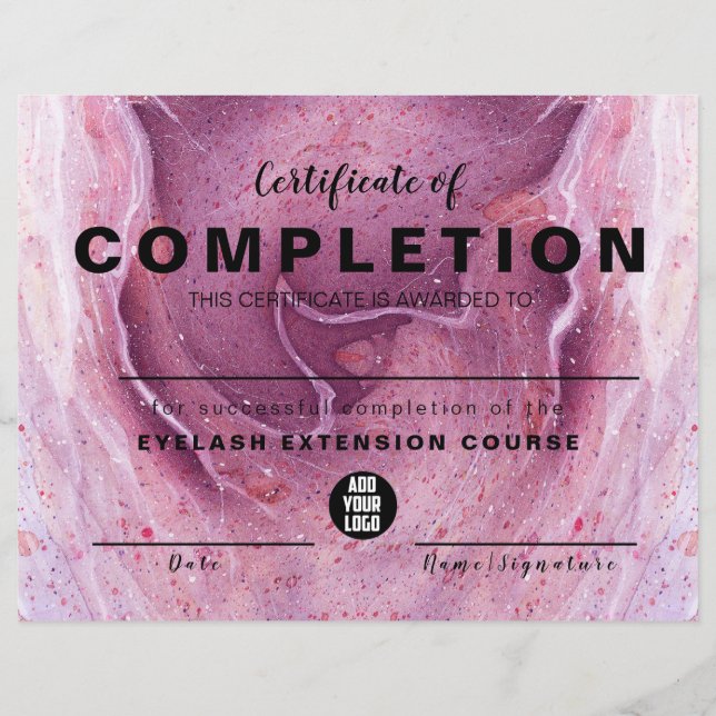 Certificado de Conclusão de Aquarela Rosa Moderna (Frente)