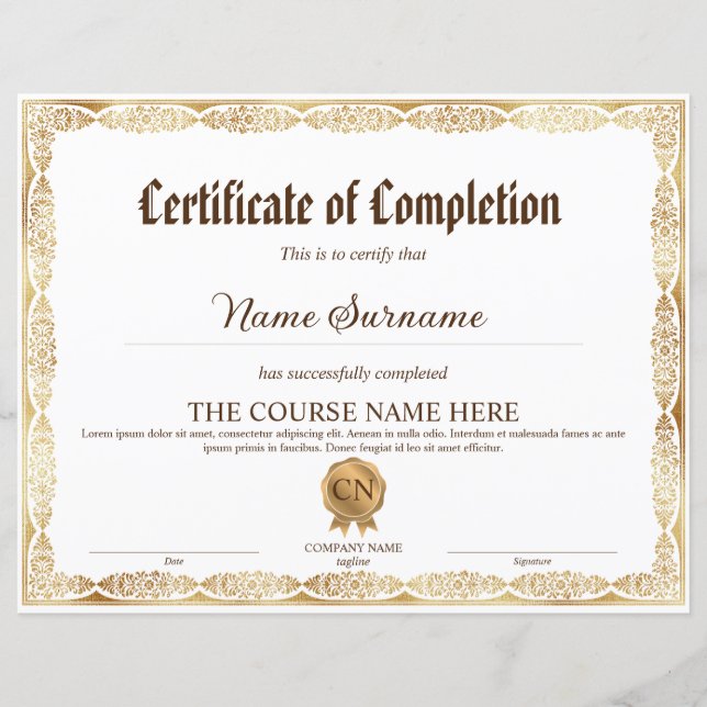 Certificado de Conclusão de Diploma Elegante (Frente)