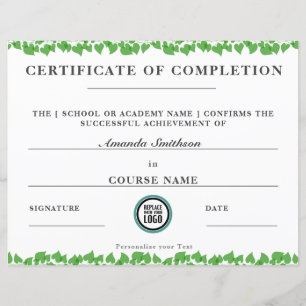 Certificado de Conclusão de Folhagem Elegante Mode