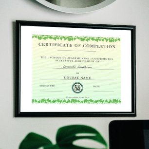 Certificado de Conclusão de Folhagem Elegante Mode