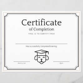 Certificado de conclusão de formação Pet